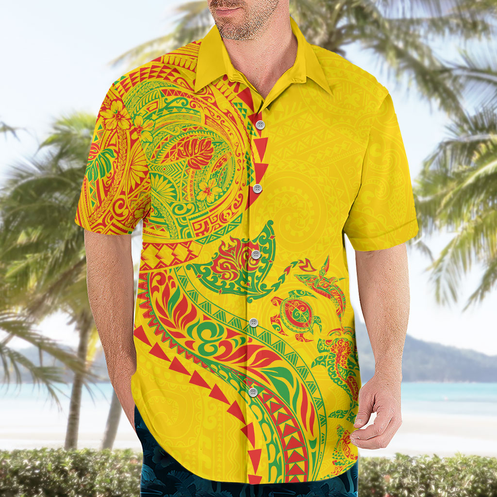Hawaiian Kakau Tribal Sea Animals Tattoos Hawaiian Shirt Kanaka Maoli Flag Color Inspired