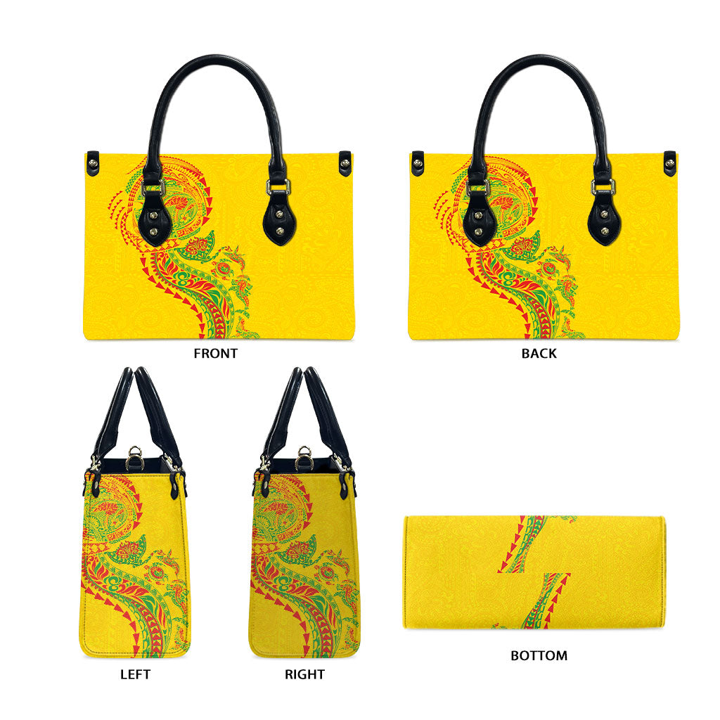 Hawaiian Kakau Tribal Sea Animals Tattoos Leather Bag Kanaka Maoli Flag Color Inspired