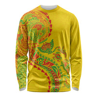Hawaiian Kakau Tribal Sea Animals Tattoos Long Sleeve Shirt Kanaka Maoli Flag Color Inspired