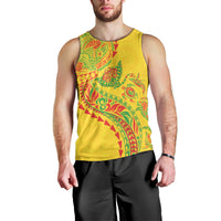 Hawaiian Kakau Tribal Sea Animals Tattoos Men Tank Top Kanaka Maoli Flag Color Inspired