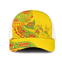 Hawaiian Kakau Tribal Sea Animals Tattoos Mesh Trucker Cap Kanaka Maoli Flag Color Inspired