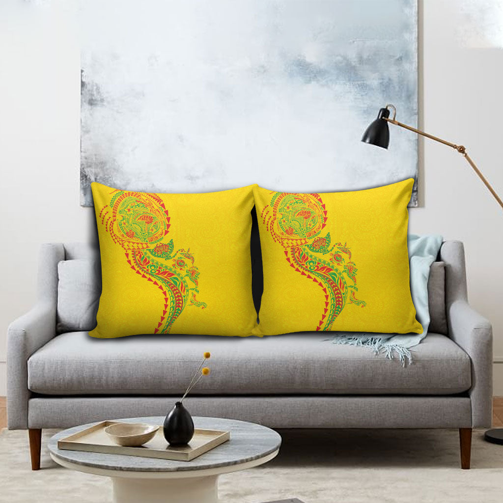 Hawaiian Kakau Tribal Sea Animals Tattoos Pillow Cover Kanaka Maoli Flag Color Inspired