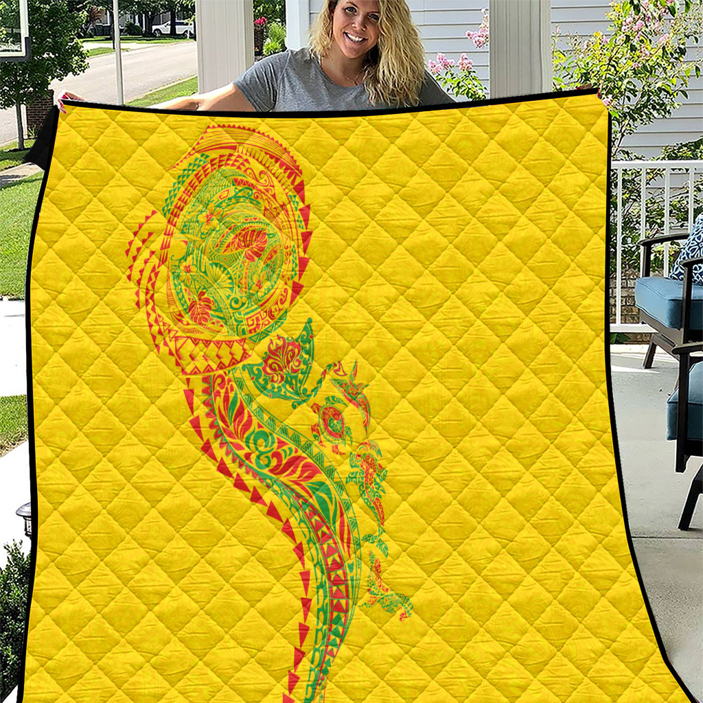 Hawaiian Kakau Tribal Sea Animals Tattoos Quilt Kanaka Maoli Flag Color Inspired
