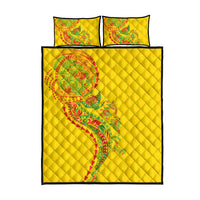 Hawaiian Kakau Tribal Sea Animals Tattoos Quilt Bed Set Kanaka Maoli Flag Color Inspired