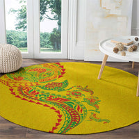 Hawaiian Kakau Tribal Sea Animals Tattoos Round Carpet Kanaka Maoli Flag Color Inspired