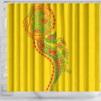 Hawaiian Kakau Tribal Sea Animals Tattoos Shower Curtain Kanaka Maoli Flag Color Inspired