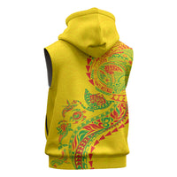 Hawaiian Kakau Tribal Sea Animals Tattoos Sleeveless Hoodie Kanaka Maoli Flag Color Inspired