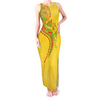 Hawaiian Kakau Tribal Sea Animals Tattoos Tank Maxi Dress Kanaka Maoli Flag Color Inspired
