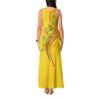 Hawaiian Kakau Tribal Sea Animals Tattoos Tank Maxi Dress Kanaka Maoli Flag Color Inspired