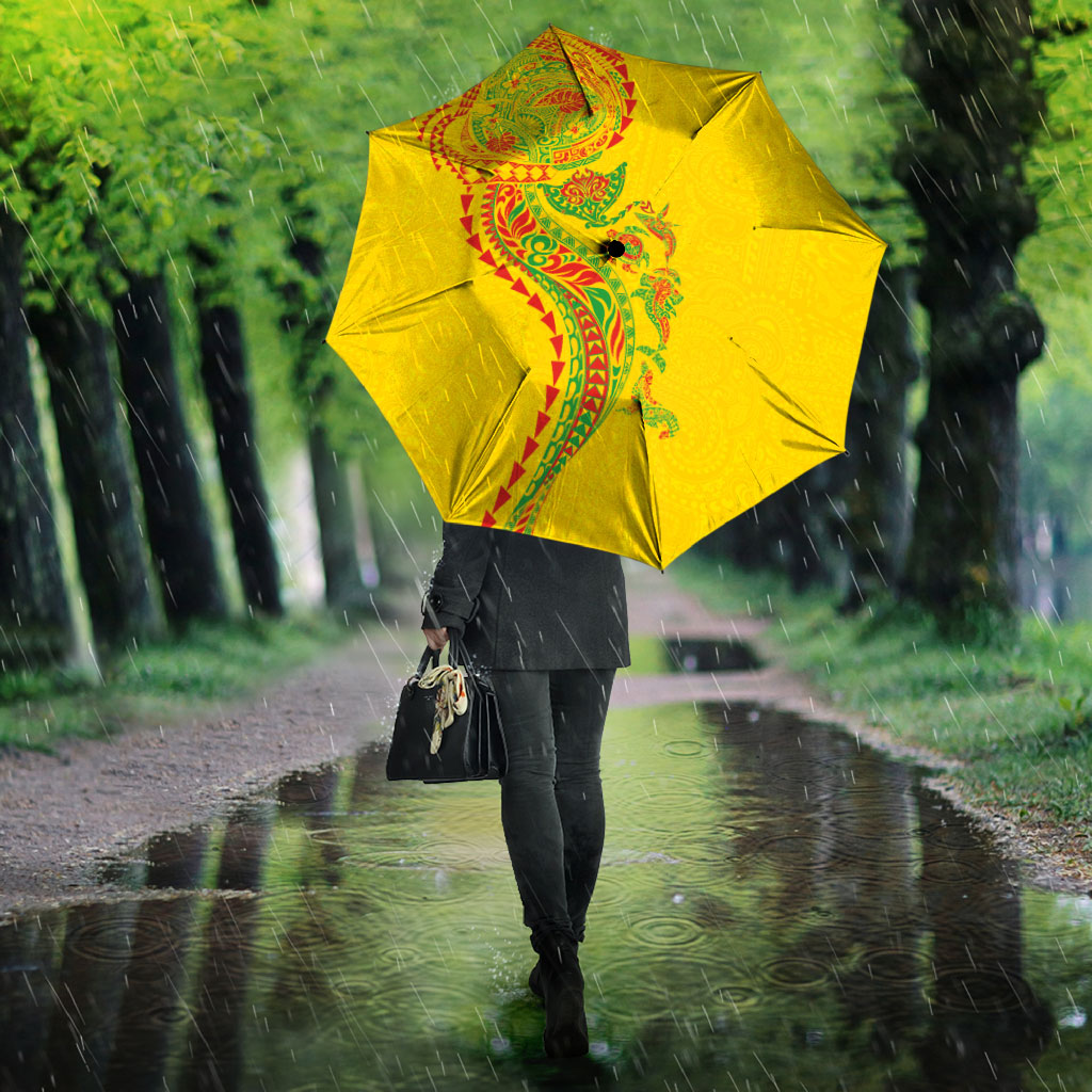 Hawaiian Kakau Tribal Sea Animals Tattoos Umbrella Kanaka Maoli Flag Color Inspired