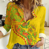 Hawaiian Kakau Tribal Sea Animals Tattoos Women Casual Shirt Kanaka Maoli Flag Color Inspired
