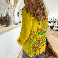 Hawaiian Kakau Tribal Sea Animals Tattoos Women Casual Shirt Kanaka Maoli Flag Color Inspired