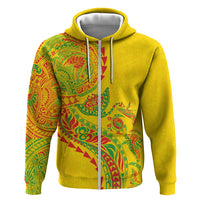 Hawaiian Kakau Tribal Sea Animals Tattoos Zip Hoodie Kanaka Maoli Flag Color Inspired