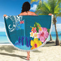 Personalised Tuvalu Independence Day Beach Blanket Tuvaluan Tribal Flag Style LT03 - Polynesian Pride