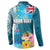 Personalised Tuvalu Independence Day Button Sweatshirt Tuvaluan Tribal Flag Style