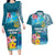 Personalised Tuvalu Independence Day Couples Matching Long Sleeve Bodycon Dress and Hawaiian Shirt Tuvaluan Tribal Flag Style