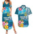 Personalised Tuvalu Independence Day Couples Matching Summer Maxi Dress and Hawaiian Shirt Tuvaluan Tribal Flag Style