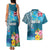 Personalised Tuvalu Independence Day Couples Matching Tank Maxi Dress and Hawaiian Shirt Tuvaluan Tribal Flag Style