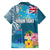 Personalised Tuvalu Independence Day Family Matching Short Sleeve Bodycon Dress and Hawaiian Shirt Tuvaluan Tribal Flag Style