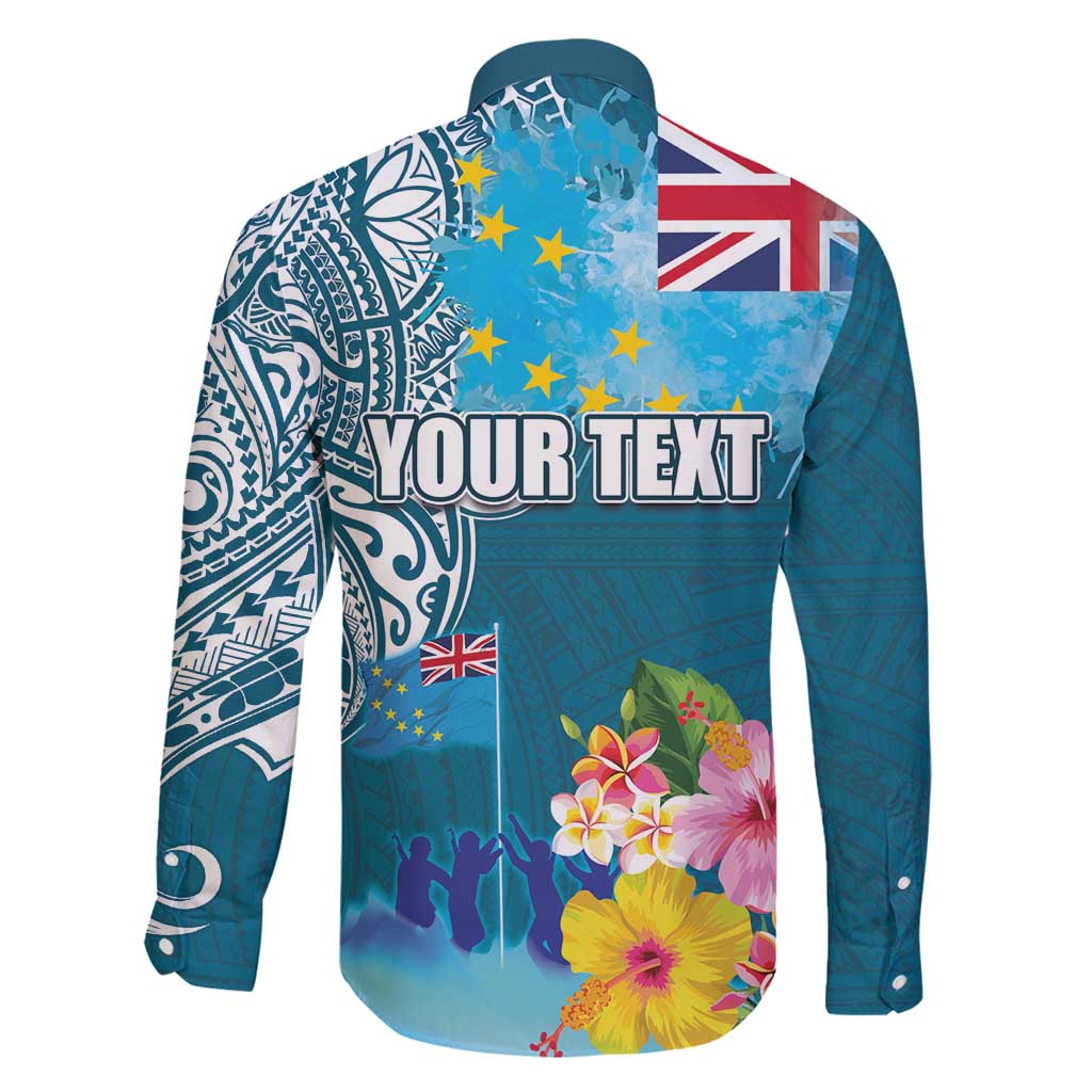 Personalised Tuvalu Independence Day Family Matching Tank Maxi Dress and Hawaiian Shirt Tuvaluan Tribal Flag Style LT03 - Polynesian Pride