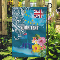 Personalised Tuvalu Independence Day Garden Flag Tuvaluan Tribal Flag Style LT03 Garden Flag Turquoise - Polynesian Pride