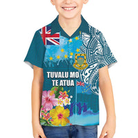 Personalised Tuvalu Independence Day Hawaiian Shirt Tuvaluan Tribal Flag Style LT03 - Polynesian Pride