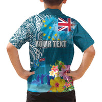 Personalised Tuvalu Independence Day Hawaiian Shirt Tuvaluan Tribal Flag Style LT03 - Polynesian Pride