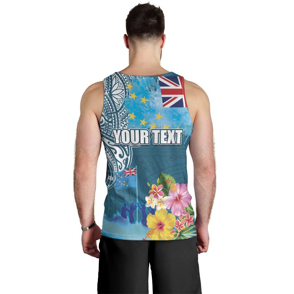 Personalised Tuvalu Independence Day Men Tank Top Tuvaluan Tribal Flag Style LT03 - Polynesian Pride
