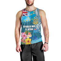 Personalised Tuvalu Independence Day Men Tank Top Tuvaluan Tribal Flag Style LT03 - Polynesian Pride