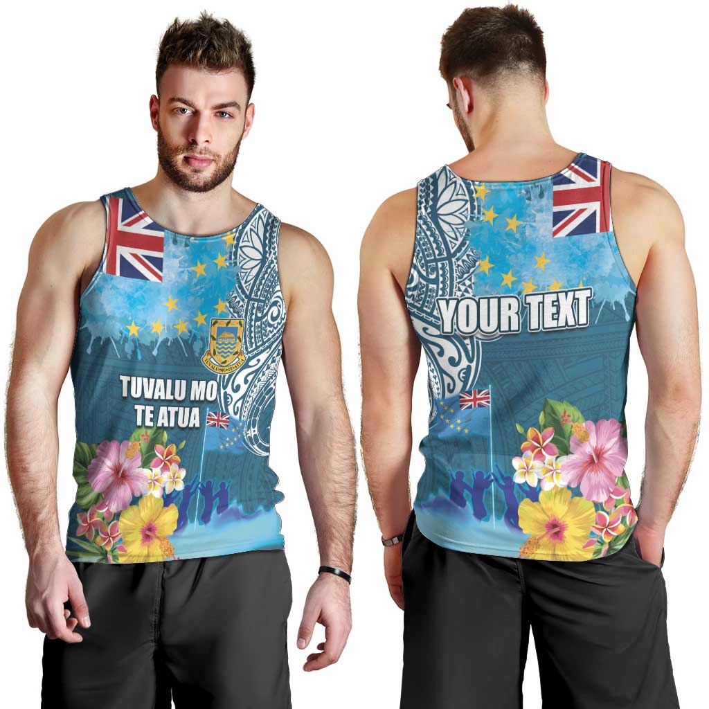 Personalised Tuvalu Independence Day Men Tank Top Tuvaluan Tribal Flag Style LT03 - Polynesian Pride