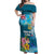 Personalised Tuvalu Independence Day Off Shoulder Maxi Dress Tuvaluan Tribal Flag Style