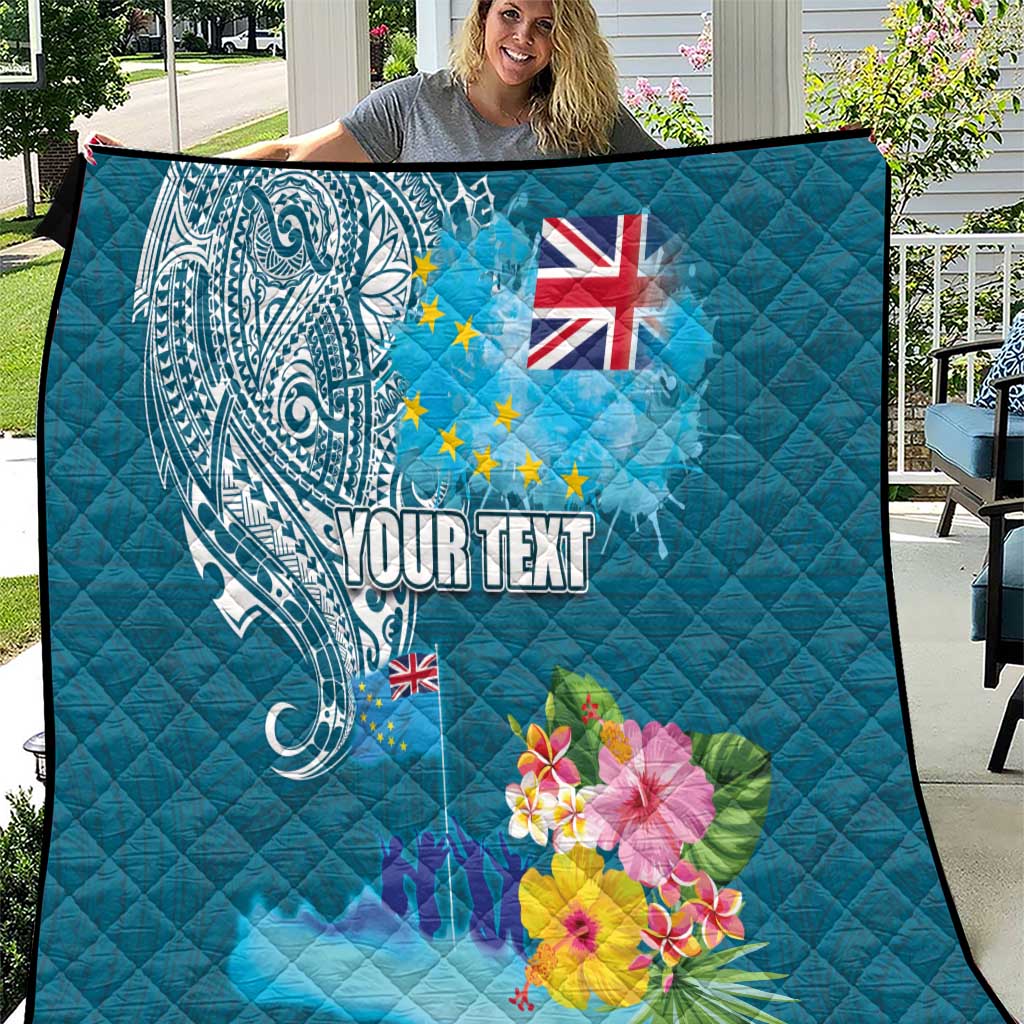Personalised Tuvalu Independence Day Quilt Tuvaluan Tribal Flag Style