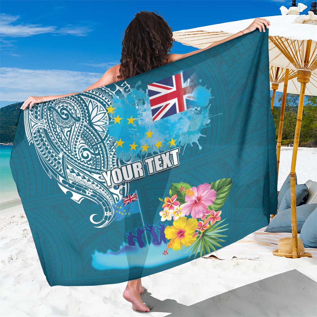 Personalised Tuvalu Independence Day Sarong Tuvaluan Tribal Flag Style