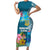 Personalised Tuvalu Independence Day Short Sleeve Bodycon Dress Tuvaluan Tribal Flag Style