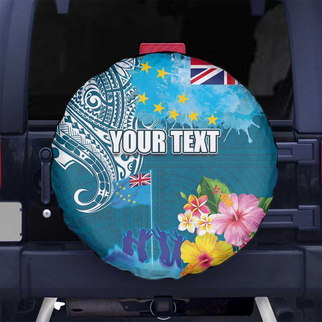 Personalised Tuvalu Independence Day Spare Tire Cover Tuvaluan Tribal Flag Style LT03 - Polynesian Pride