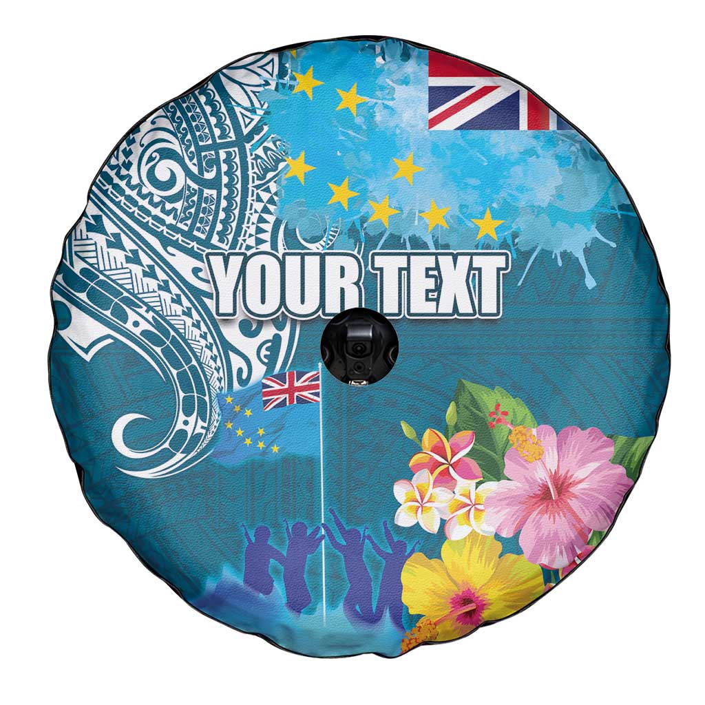 Personalised Tuvalu Independence Day Spare Tire Cover Tuvaluan Tribal Flag Style LT03 - Polynesian Pride