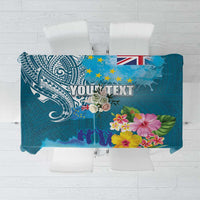 Personalised Tuvalu Independence Day Tablecloth Tuvaluan Tribal Flag Style LT03 Turquoise - Polynesian Pride