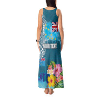 Personalised Tuvalu Independence Day Tank Maxi Dress Tuvaluan Tribal Flag Style LT03 - Polynesian Pride