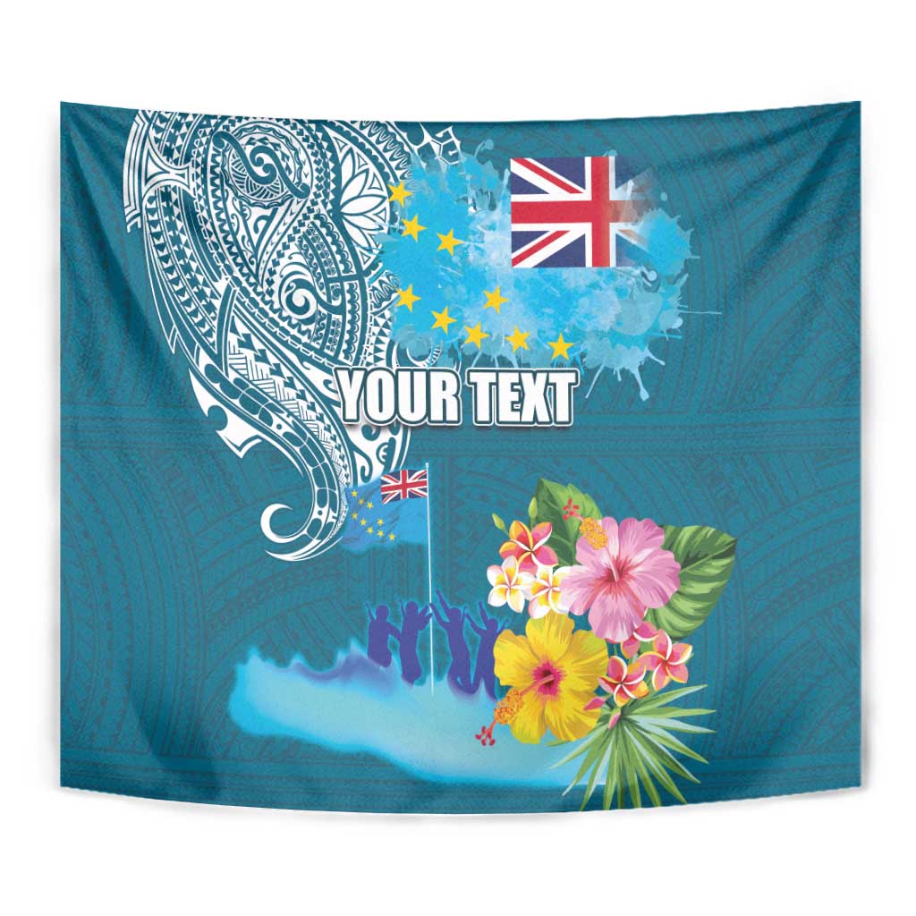 Personalised Tuvalu Independence Day Tapestry Tuvaluan Tribal Flag Style