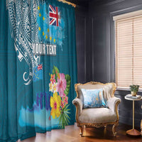 Personalised Tuvalu Independence Day Window Curtain Tuvaluan Tribal Flag Style LT03 - Polynesian Pride