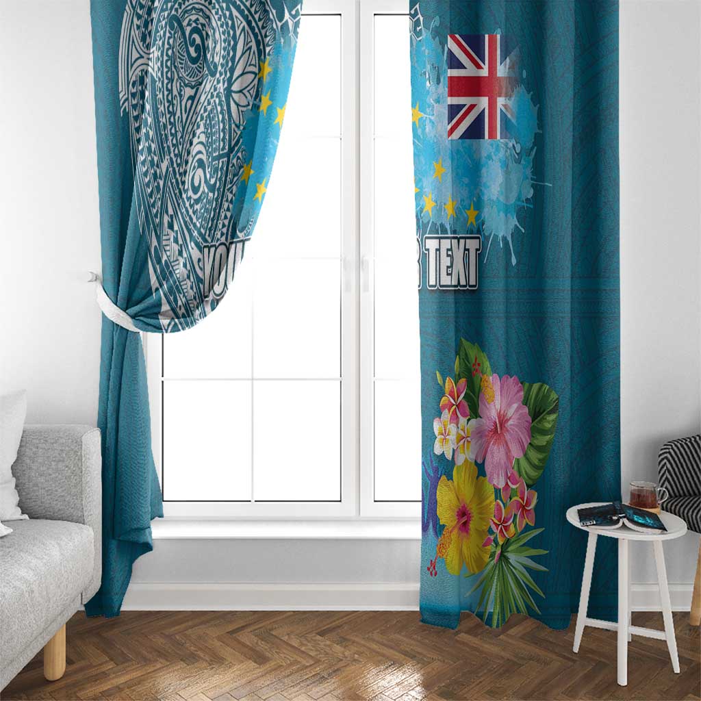 Personalised Tuvalu Independence Day Window Curtain Tuvaluan Tribal Flag Style LT03 - Polynesian Pride