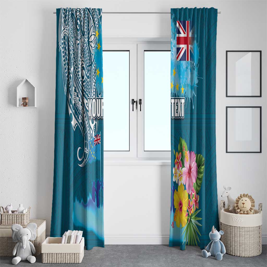 Personalised Tuvalu Independence Day Window Curtain Tuvaluan Tribal Flag Style LT03 - Polynesian Pride