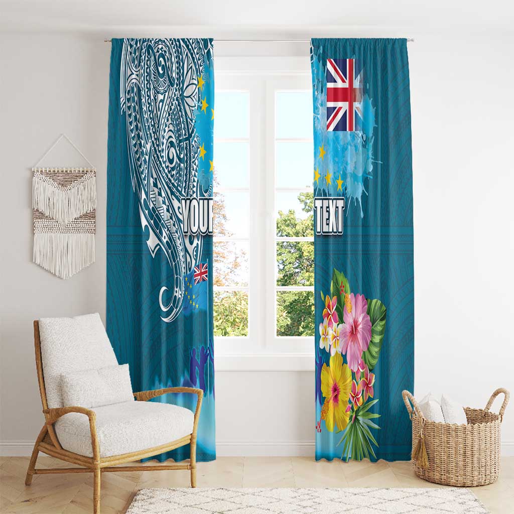Personalised Tuvalu Independence Day Window Curtain Tuvaluan Tribal Flag Style LT03 - Polynesian Pride