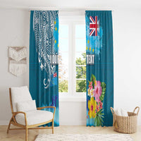 Personalised Tuvalu Independence Day Window Curtain Tuvaluan Tribal Flag Style LT03 - Polynesian Pride