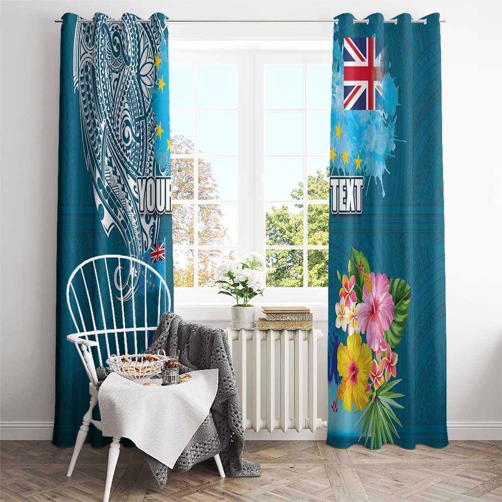 Personalised Tuvalu Independence Day Window Curtain Tuvaluan Tribal Flag Style LT03 - Polynesian Pride