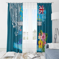 Personalised Tuvalu Independence Day Window Curtain Tuvaluan Tribal Flag Style LT03 - Polynesian Pride