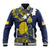 Niue Independence Day Baseball Jacket Hiapo Pattern Fiti Pua and Uga