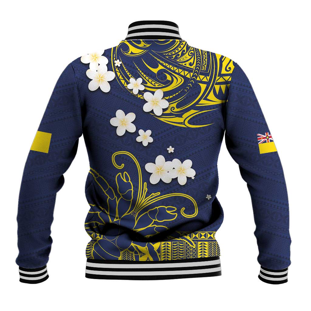 Niue Independence Day Baseball Jacket Hiapo Pattern Fiti Pua and Uga LT03 - Polynesian Pride