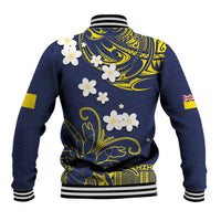 Niue Independence Day Baseball Jacket Hiapo Pattern Fiti Pua and Uga LT03 - Polynesian Pride