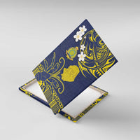 Niue Independence Day Canvas Wall Art Hiapo Pattern Fiti Pua and Uga LT03 With Frame Yellow - Polynesian Pride